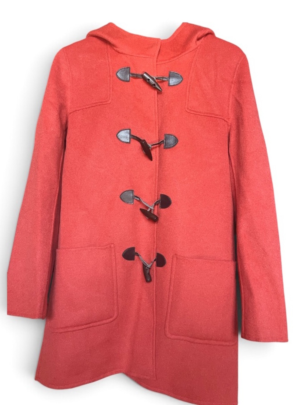 J. Jill Coral Hooded Toggle Duffle Coat
